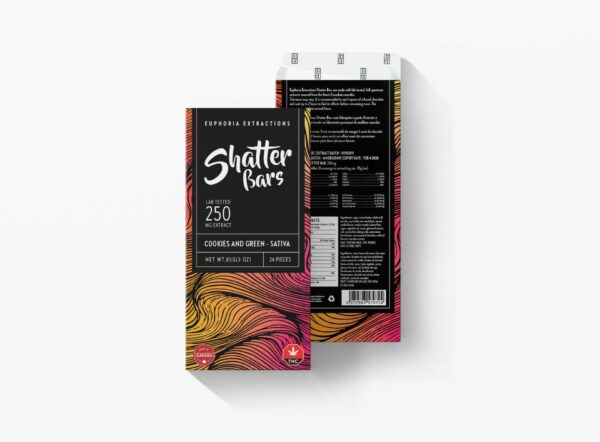 Euphoria Extractions – 500mg Shatter Bar – Milk Chocolate (Sativa) | BC Weed Edible Canada