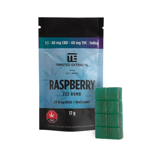 Twisted Extracts – Blue Raspberry 1:1 Zzz Bombs | BC Weed Edible Canada
