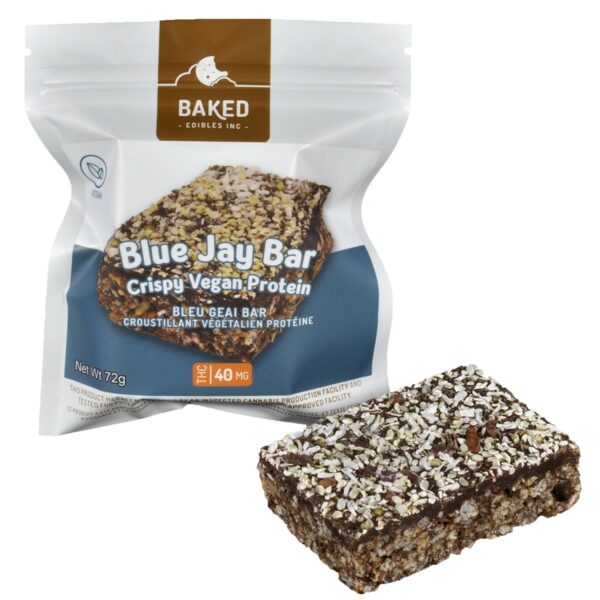 Baked Edibles – Crispy Vegan Blue Jay Bar 40mg THC | BC Weed Edible Canada