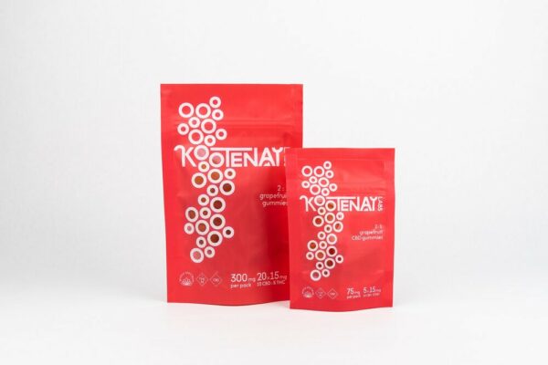 Kootenay Labs – 2:1 Gummies – Grapefruit (10mgCBD/5mgTHC) – 75mg | BC Weed Edible Canada