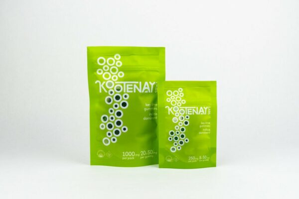 Kootenay Labs – Indica Gummies – Key Lime – 250mg THC | BC Weed Edible Canada
