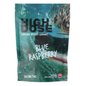 High Dose – edibles Infused Gummies – Blue Raspberry – 1000mg/1500mg | BC Weed Edible Canada