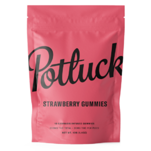 Potluck Extracts – Strawberry Gummies – 200mg THC | BC Weed Edible Canada