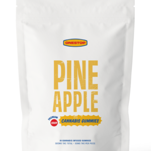 OneStop – Sour Pineapple THC Gummies 500mg | BC Weed Edible Canada