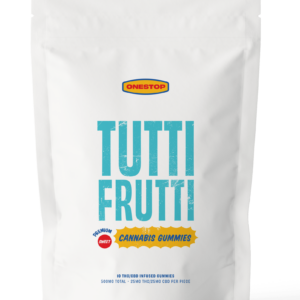 OneStop – Tutti Frutti 1:1 Gummies – 250mg THC / 250mg CBD | BC Weed Edible Canada